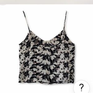 LoveShackFancy 100% silk feather print crop cami size 0/XS